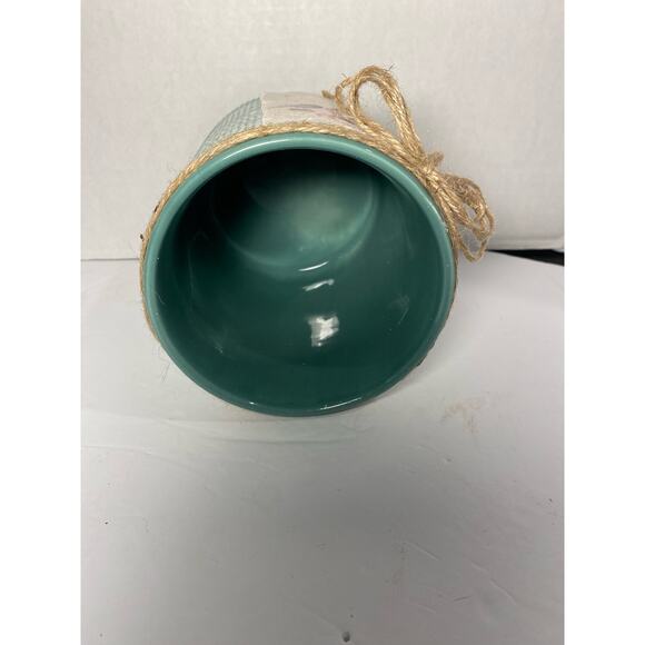 Shabby Chic Romantic Flower Glass Vase, Country Farmhouse For Home, Distressed - Picture 7 of 8